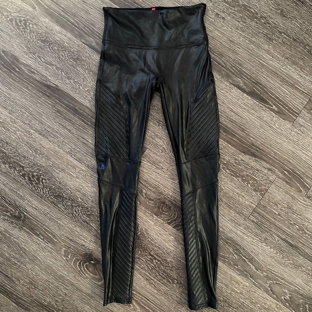 Spanx faux leather moto leggings